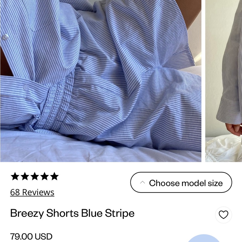 NWT Djerf Avenue Breezy Blue Stripe Shorts